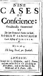Sanderson, Nine Cases of Conscience