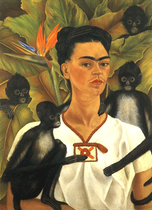 Freda Kahlo, self portrait with monkeys