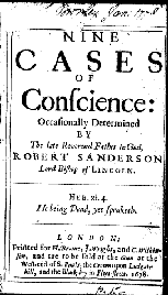 Sanderson, Nine Cases of Conscience