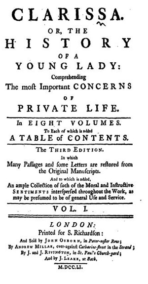 Clarissa title page 3rd edition