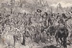 Charles II on Horseback Being Greeted by Citizens 