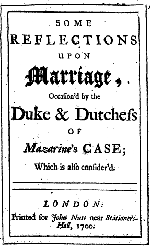 Some Reflections upon Marriage title page