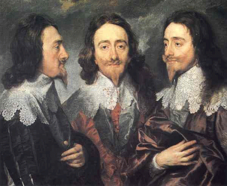 Charles I in 3 positions