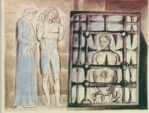 Blake's illustration of Bunyan's Man in the Iron Cage